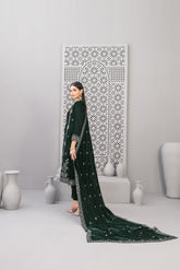 3-PC Unstitched Fancy Embroiedere Velvet Velvora By Tawakkal Fabrics | D-4924